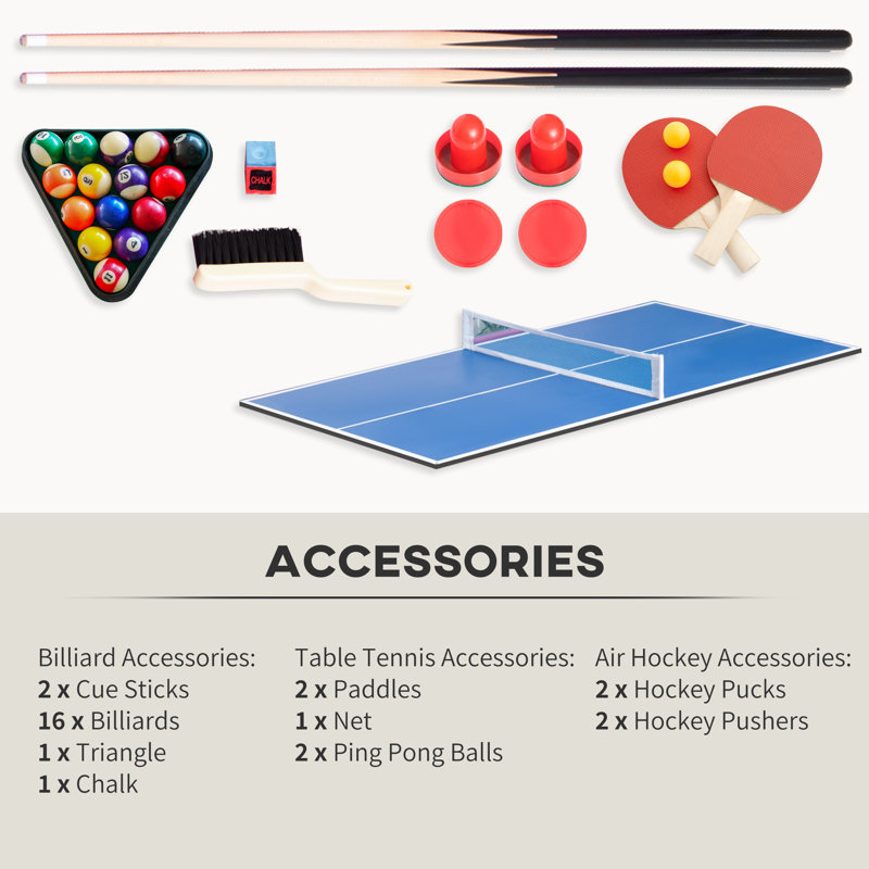 45'' L 3 Game Multi Game Table