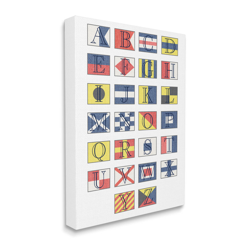 Art graphique de carte nautique avec drapeau nautique Abdul-Basit, Toile tendue, H 30 po x l 24 po x P 1,5 po