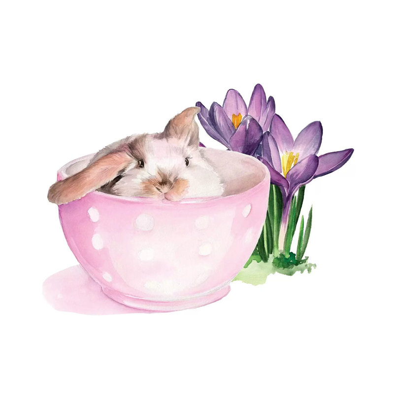 Bunny Crossing II 1 Piece Wrapped Canvas Wall Art, 45.72cm H x 45.72cm W
