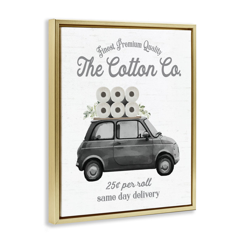 Cadre flottant de livraison de papier hygiénique Cotton Co, design par lettré et doublé, H 21 po x l 17 po