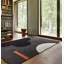 Wool Geometric Area Rug in Graphite/Black/Orange-63011419