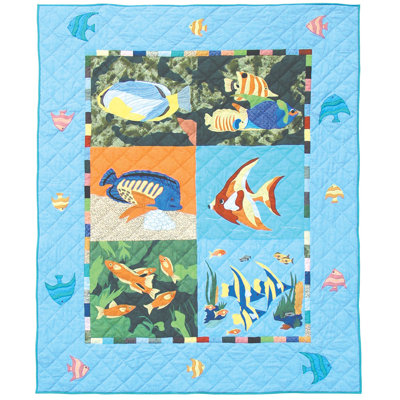 Ocean Schools Quilted Throw Blanket