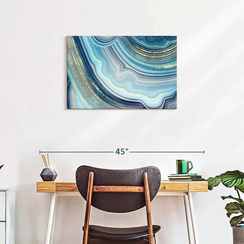 Avery Blue Marble Abstract, 20" H x 30" W