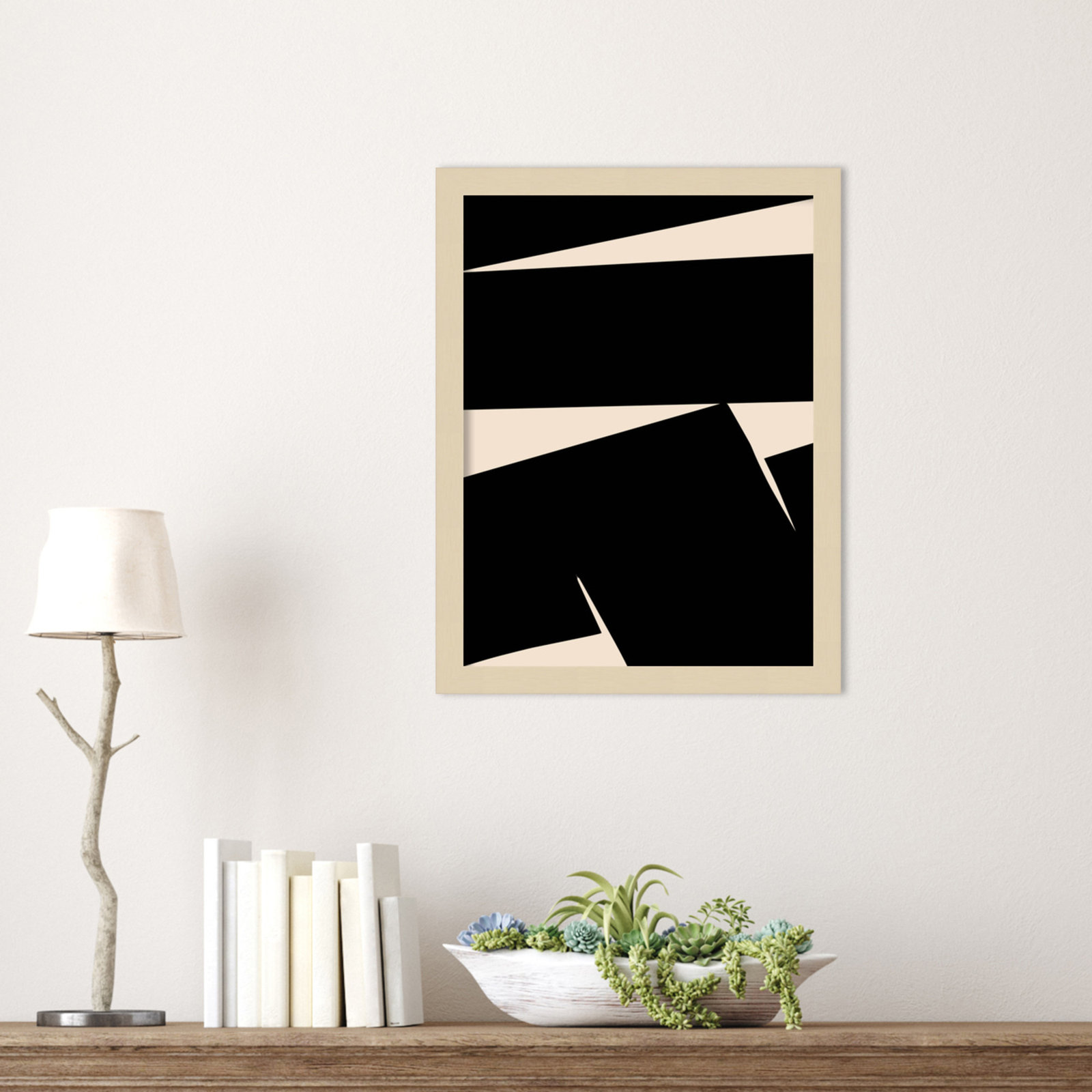 Black Plain Abstract Print by Little Dean, Brown, 17" H x 13" W