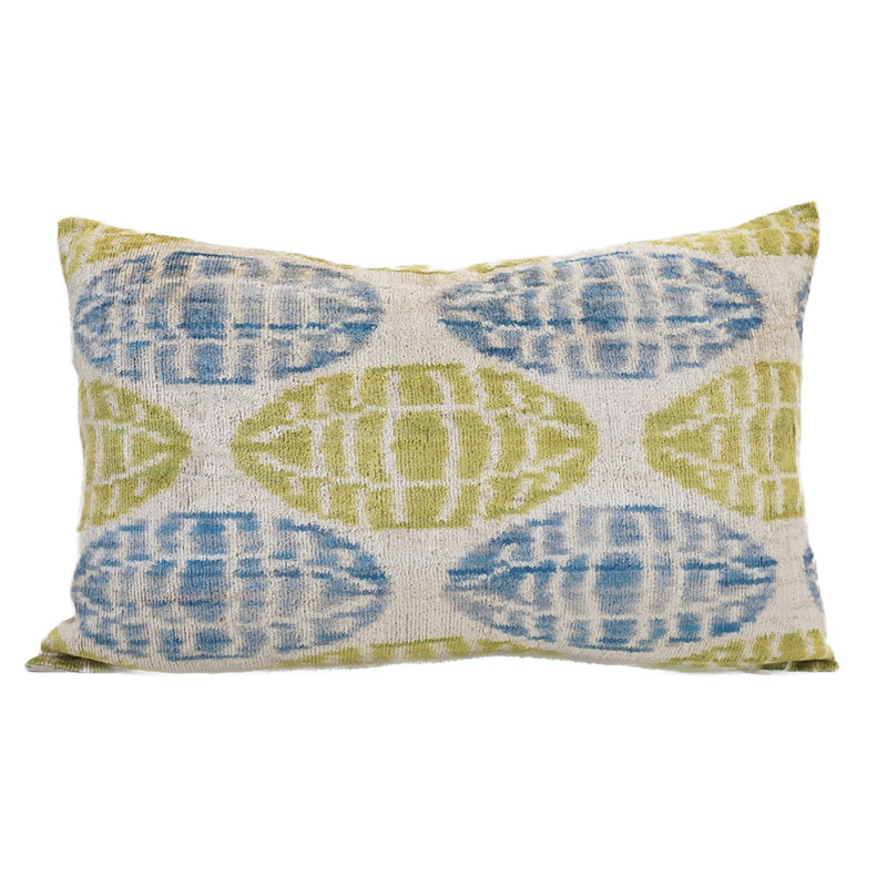 Velvet Ikat Pillow Cover And Insert