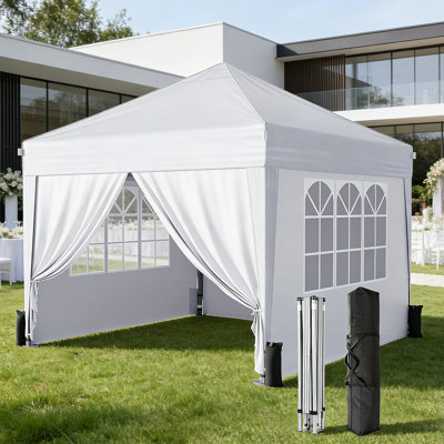 Auvent 10 X 10 avec parois latérales, tente instantanée d'extérieur avec sac de transport, résistant aux rayons UV, pour les événements commerciaux