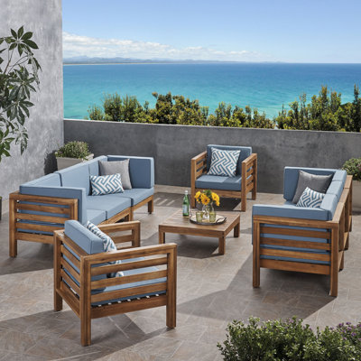 Maher Outdoor 9 Piece Deep Seating Group with Cushions
