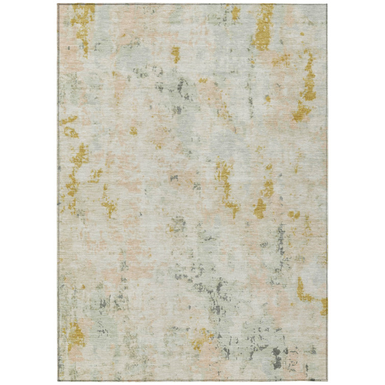 Machine Washable Indoor/Outdoor Xhevrie Beige Rug