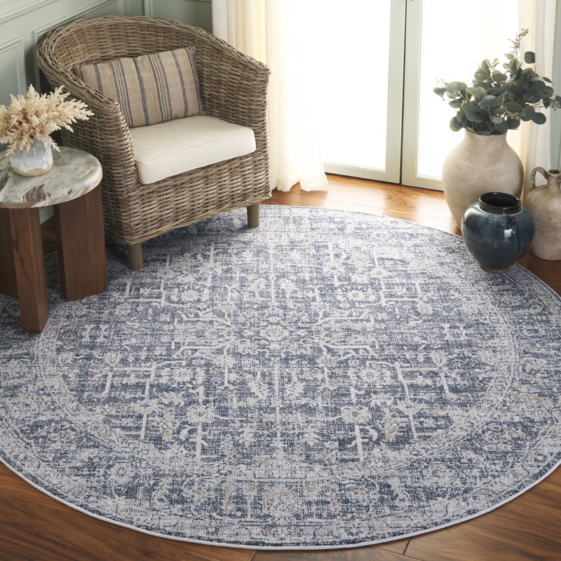 Henrri 100 Performance Oriental Rug, Round 6'7"