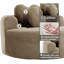 Canapé-lit rond en mousse à mémoire de forme 55,2 po avec 2 coussins, canapé en nuage brun terreux pour petit salon, fauteuil-lit convertible sans assemblage avec dossier en forme de cœur et tissu gaufré-43223038