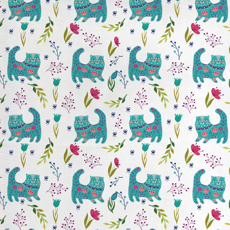 Tissu chatons, l 58 po x L 108 po