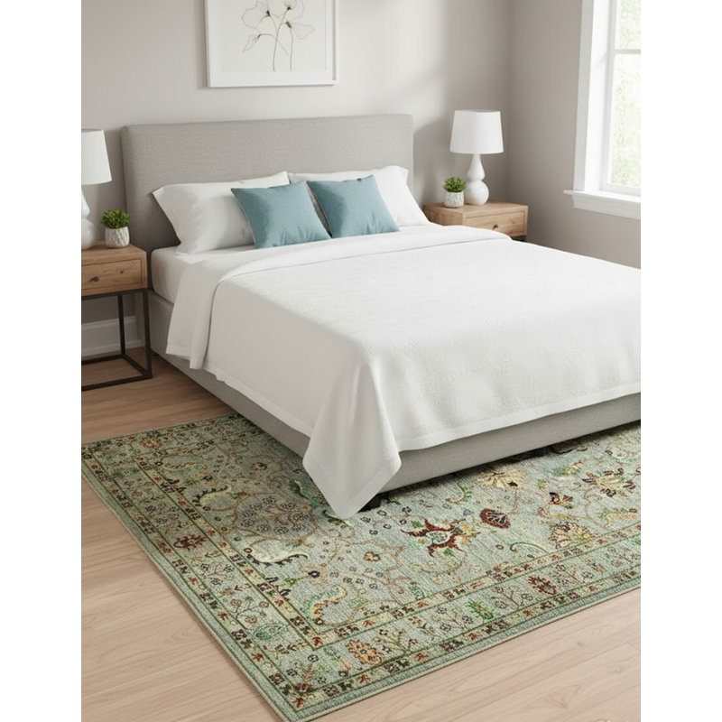 Tapis oriental clair 5 pi x 7 pi Kazak Peshawar