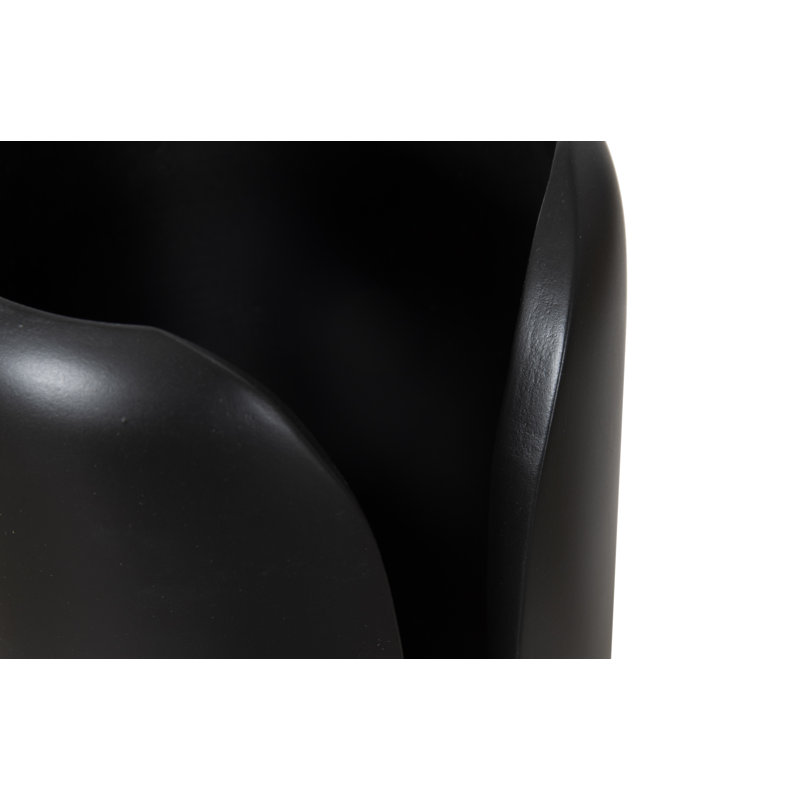 Interval Wood Vase, 12" H x 6" W x 6" D, Black