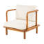 Ensemble de 2 fauteuils club en acacia avec coussins crème