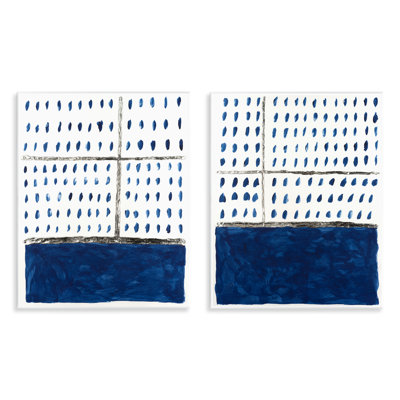 "Abstract Indigo Block Room", ensemble de 2 plaques murales par Michael Willett