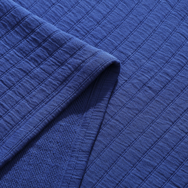 Couverture en coton Tommy Hilfiger Essential Weave, Bleu, Très grand lit