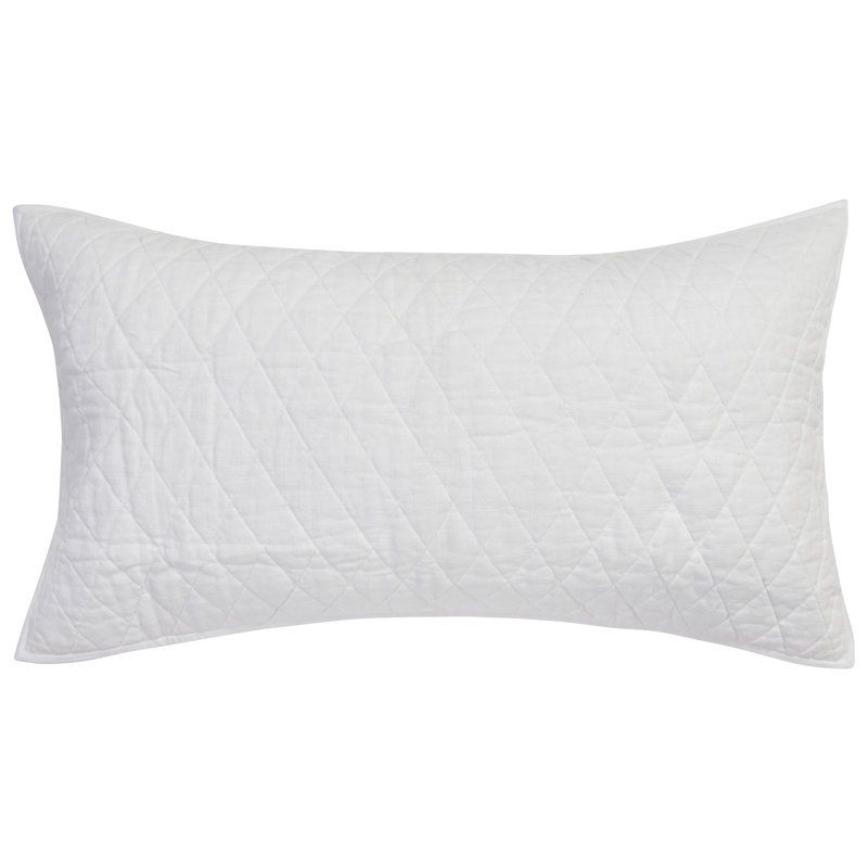 Lana 100% Textured Cotton Euro Sham , King, White