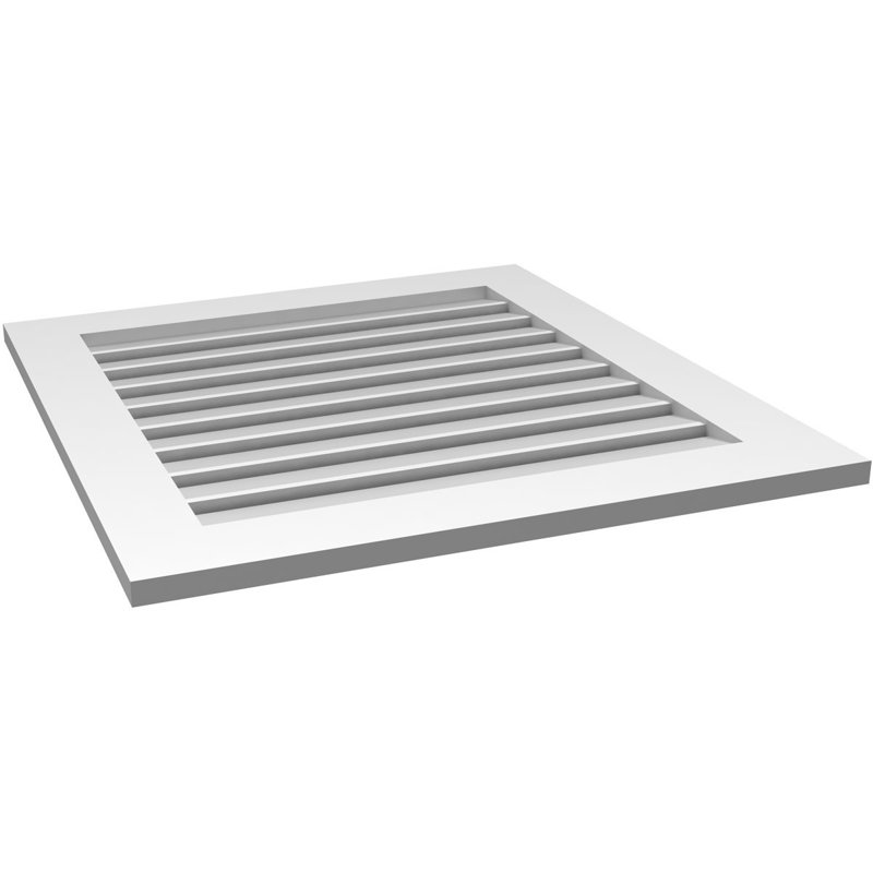 Évent à pignon fonctionnel en uréthane rectangulaire à fixation en surface, brun clair apprêté, H 32 po x l 30 po x P 1 po