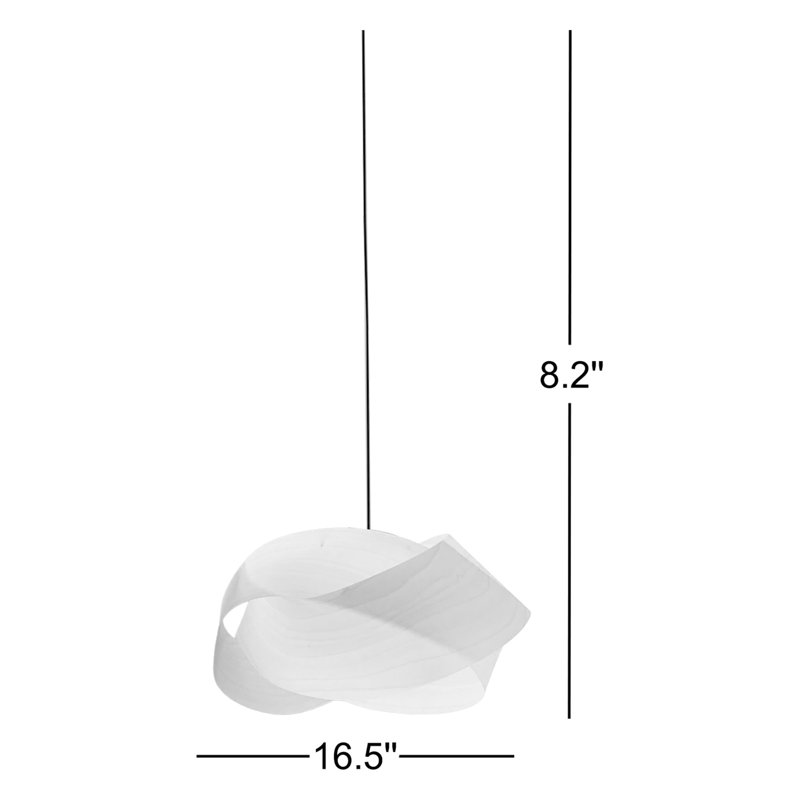 Nut 1 - Light Pendant, Ivory White, E26, Matte Black