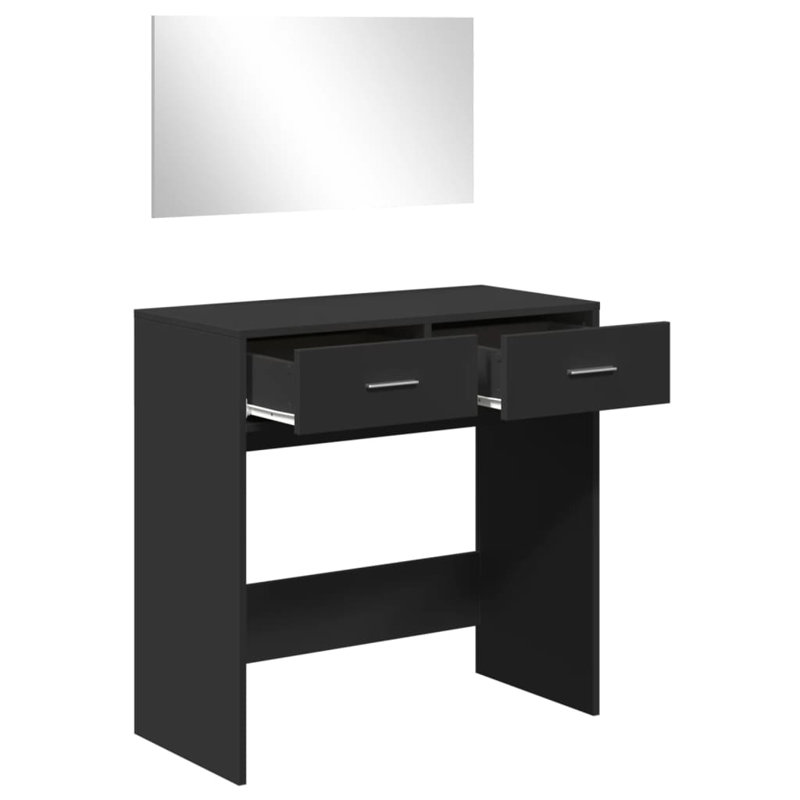 Patrizia Dressing Table with Mirror, Black