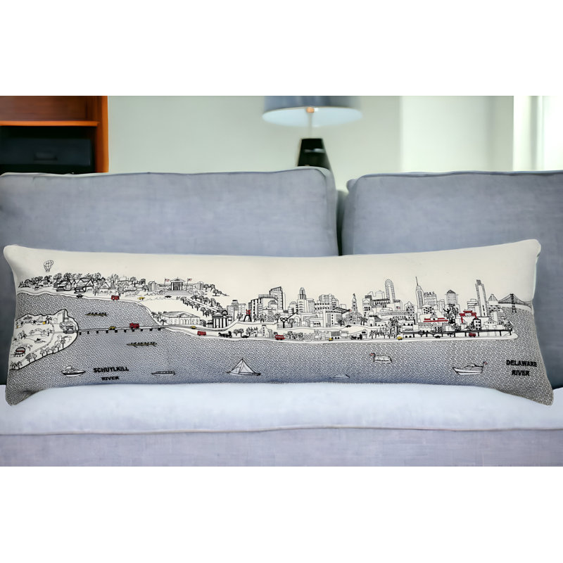 Coussin lombaire 14 "x 35" crème Philadelphia, 14 po x 45 po, Crème