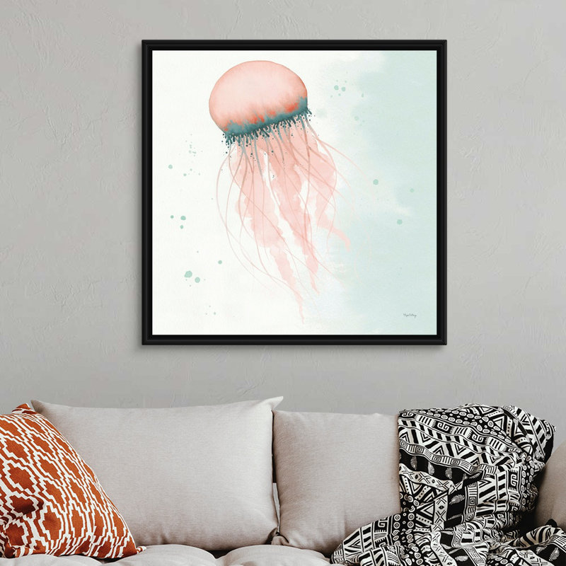 Splash IV, art mural sur toile, Cadre noir, H 38 po x l 38 po x P 2 po