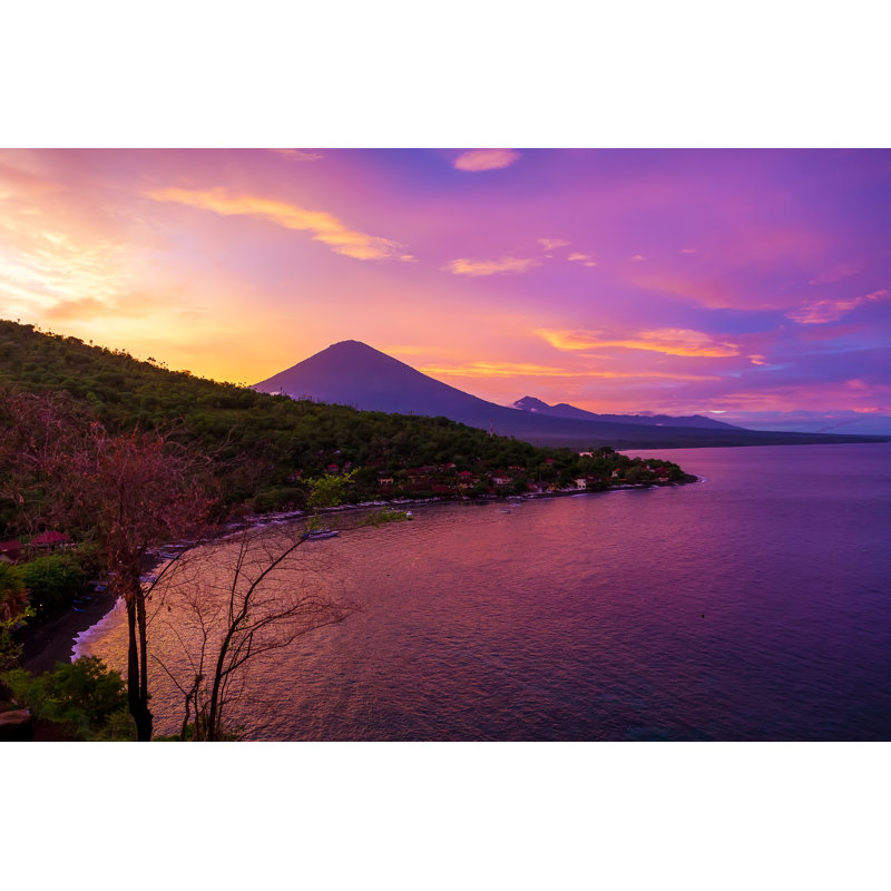Sunset And Volcano - Wrapped Canvas Print, 30cm H x 46cm W x 3.8cm D