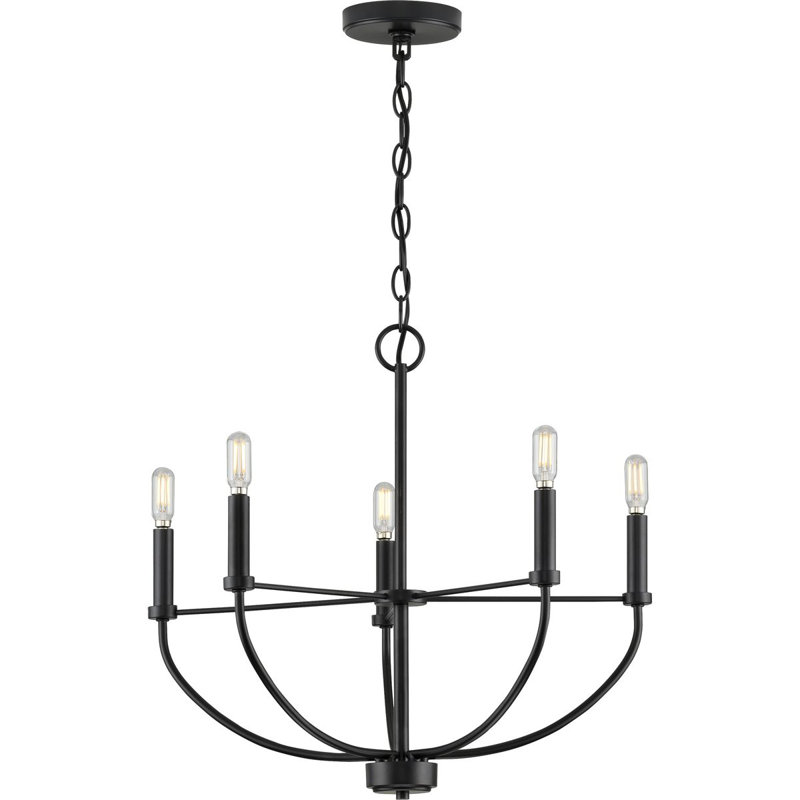 5 - Light Dimmable Classic / Traditional Chandelier, Black 