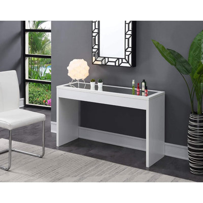 Console à miroir, table d'entrée / canapé moderne, blanc