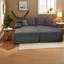 Canapés modulaires confortables à assise profonde, tissu moelleux de style moderne pour le salon