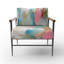 Fauteuil d'appoint rembourré rose et bleu Minimalims Fludity II-557681091