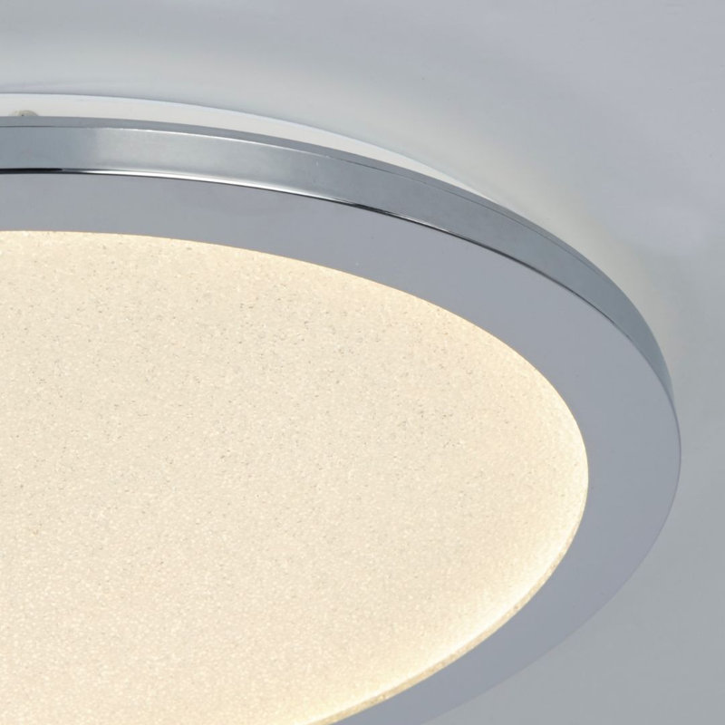 Glass LED Flush Mount, Polished Chrome, 30cm H x 400cm W x 400cm D