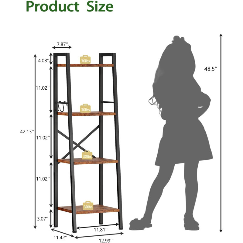 Ladder Shelf,Narrow Bookshelf