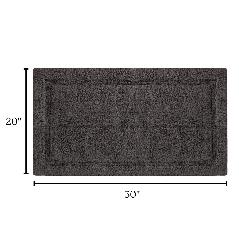  Organic Cotton Reversible Bath Mat – 3000 GSM, GOTS Certified, Ultra-Thick & Super Absorbent | Soft, Plush & Quick-Drying Bathroom Rug