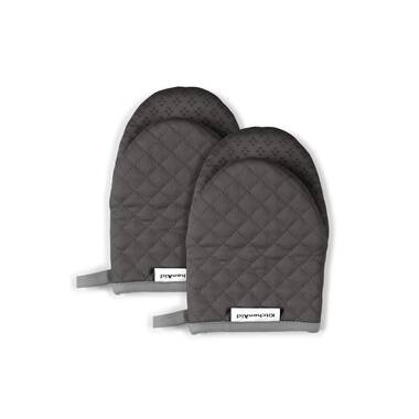 Cosy House Collection 4-Piece Oven Mitt & Pot Holder Set - Black