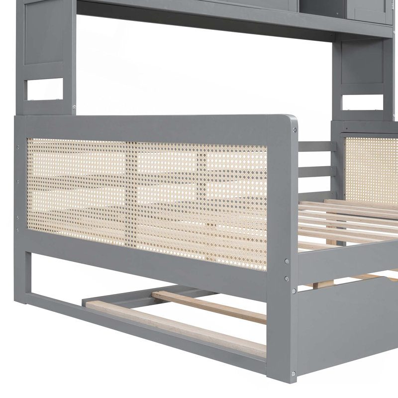 Daybed With Trundle And Storage, Gray, Full