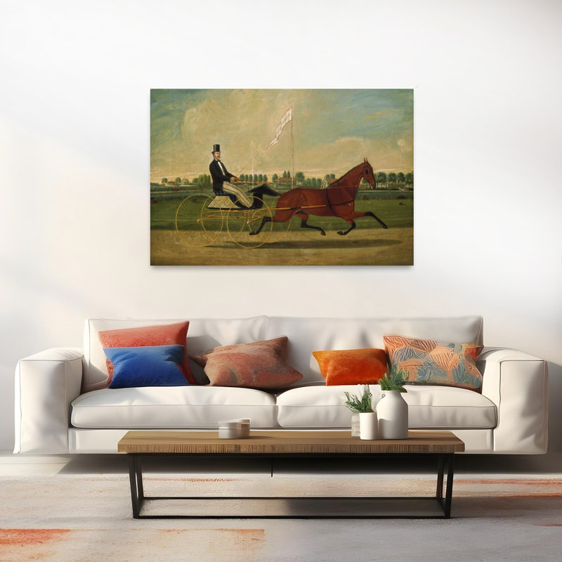 Trotting Horse Classic Abstract Contemporary Horse Landscape Wildlife Wall Art Print 1 Piece Wrapped Canvas Wall Art