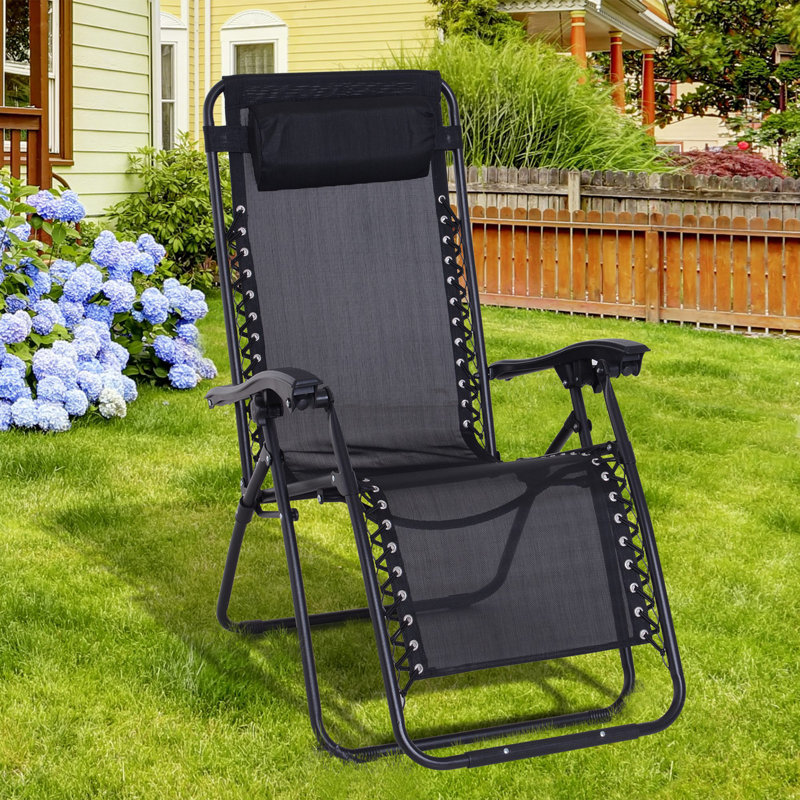 Outdoor Lounge Chair, Black