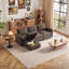 4 Seater Modular Sofa with Storage Ottoman in Brown