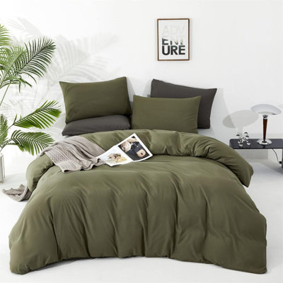 Ensemble d'édredon vert pour lit très grand Olive Green Bedding