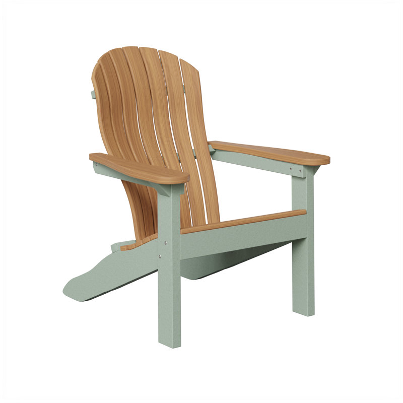 Berlin Gardens Contour Adirondack Chair, Natural Teak with Seafoam