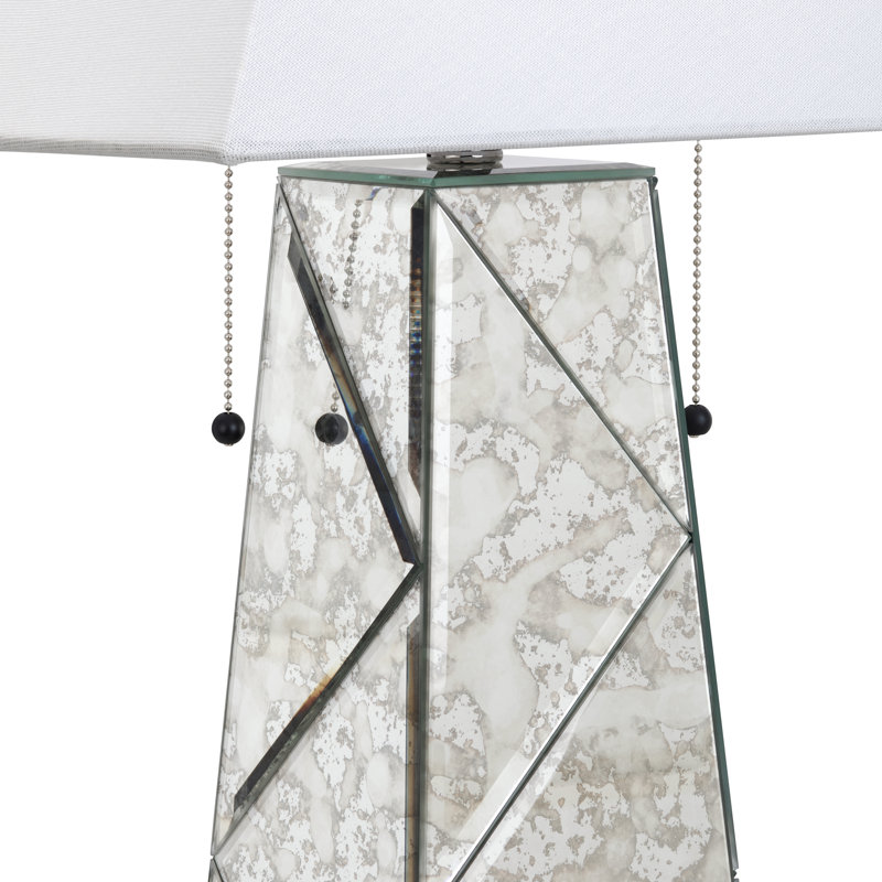 28.5" Metal Table Lamp With White Shade
