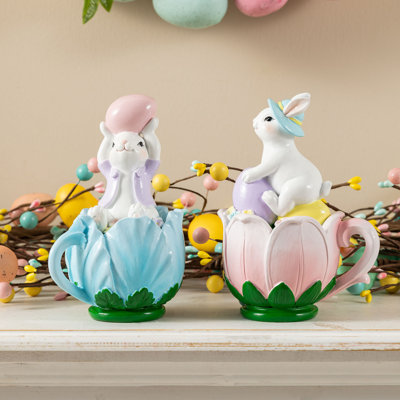 Ensemble de 2 tasses en résine de Pâques sur tulipe