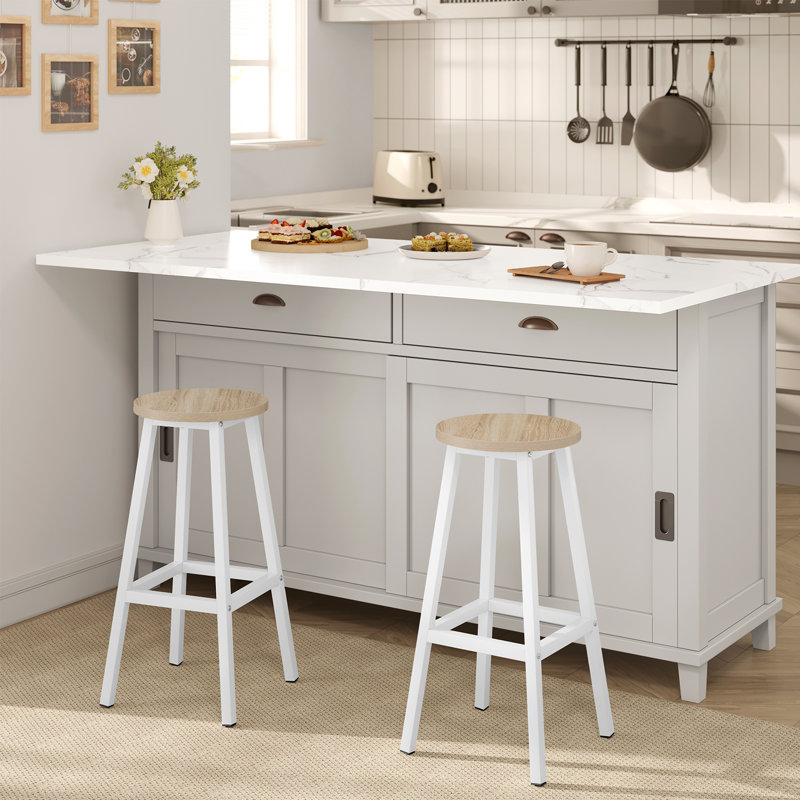 Talio Counter Stool with Metal Frame, Brown/White