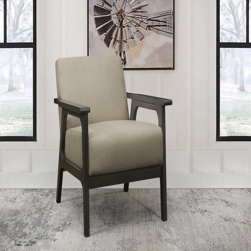 Chaise d'appoint - Tissu d'ameublement en bois d'hévéa massif brun clair, Marron clair