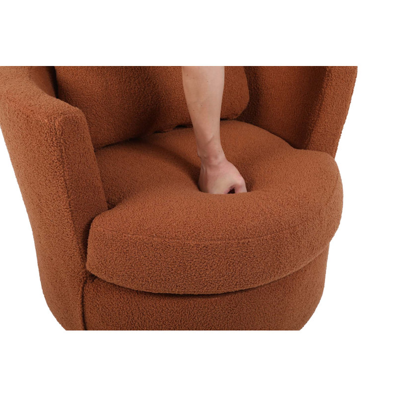 Fauteuil demi-tonneau Lindall, Fausse fourrure brune