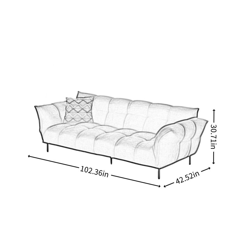 Minimalist Straight-layout Petal-shaped Sofa