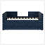 Lit de jour simple tapissier avec couchette - 3 tiroirs de rangement - Chenille - Bleu foncé-1848182223