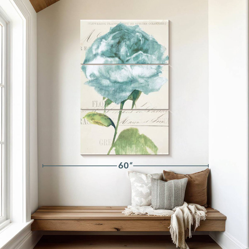 Harnek antique floral II bleu rétro, H 50 po x l 32 po