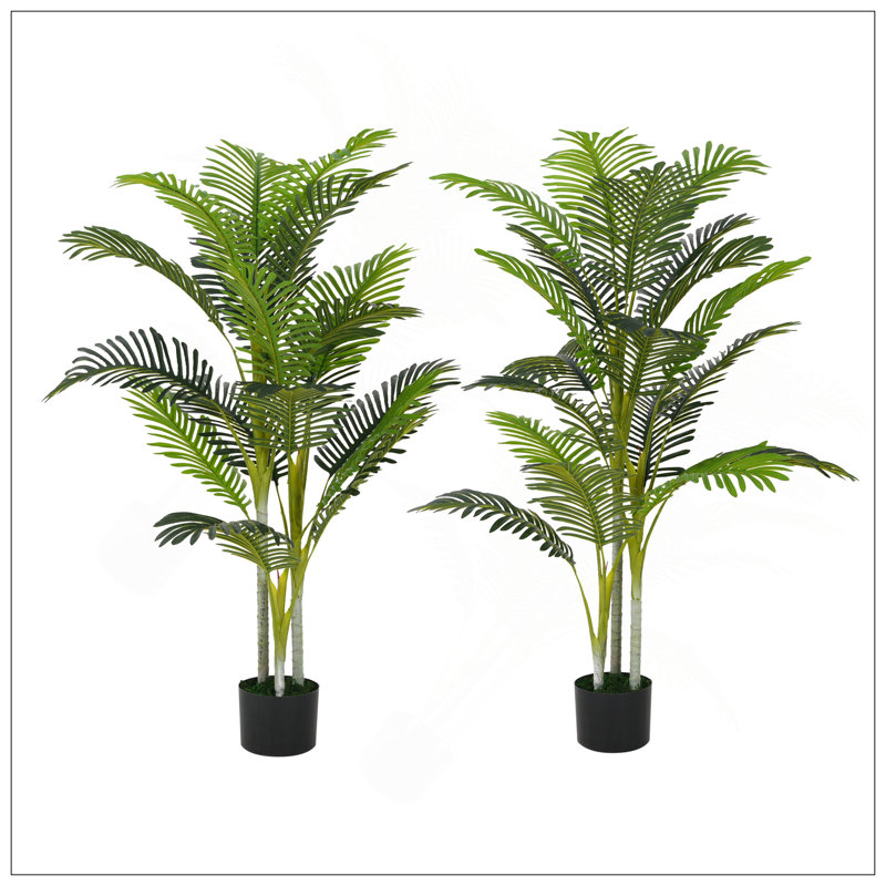Palmier artificiel avec pot, ensemble d'Oralia, H 61 po x l 41 po x P 41 po